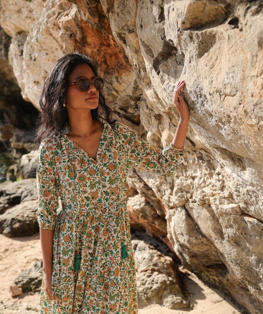 Robe Anaya – Imprimé Sesimbra green
