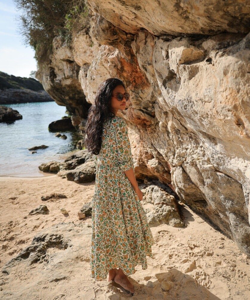 Robe Anaya – Imprimé Sesimbra green