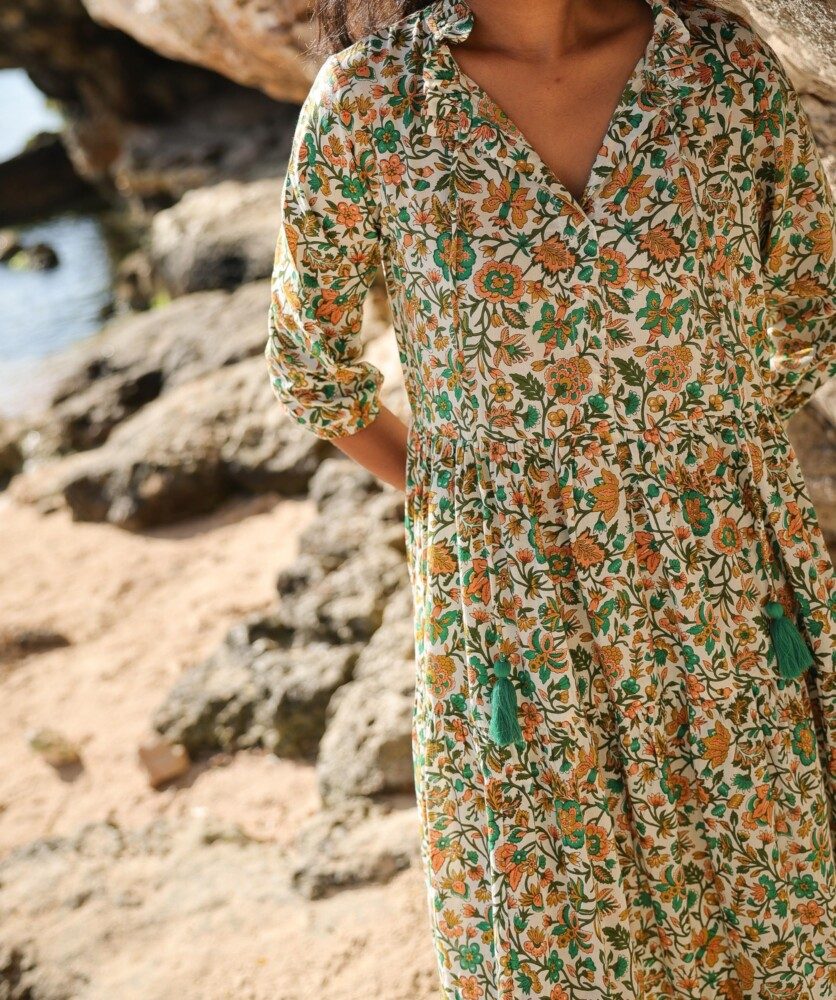Robe Anaya – Imprimé Sesimbra green
