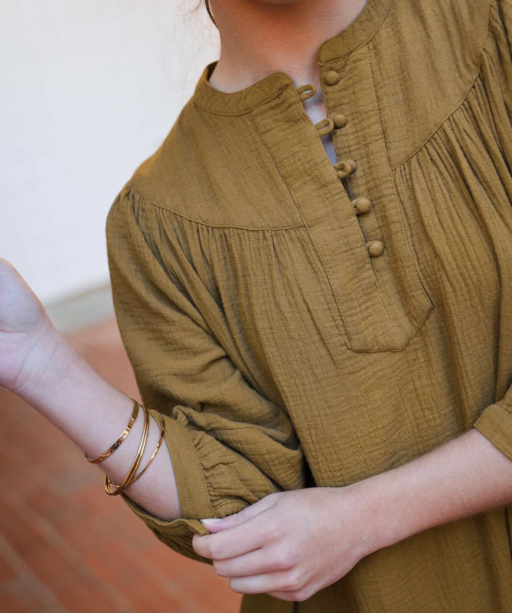Robe Menorca – Gaze de coton Bronze
