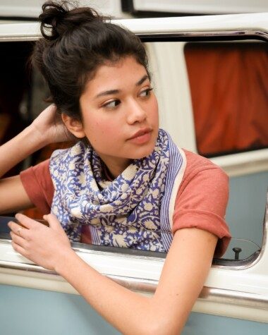 Foulard grand format – Anjali Cobalt