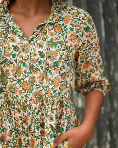 Robe Anaya – Imprimé Sesimbra green