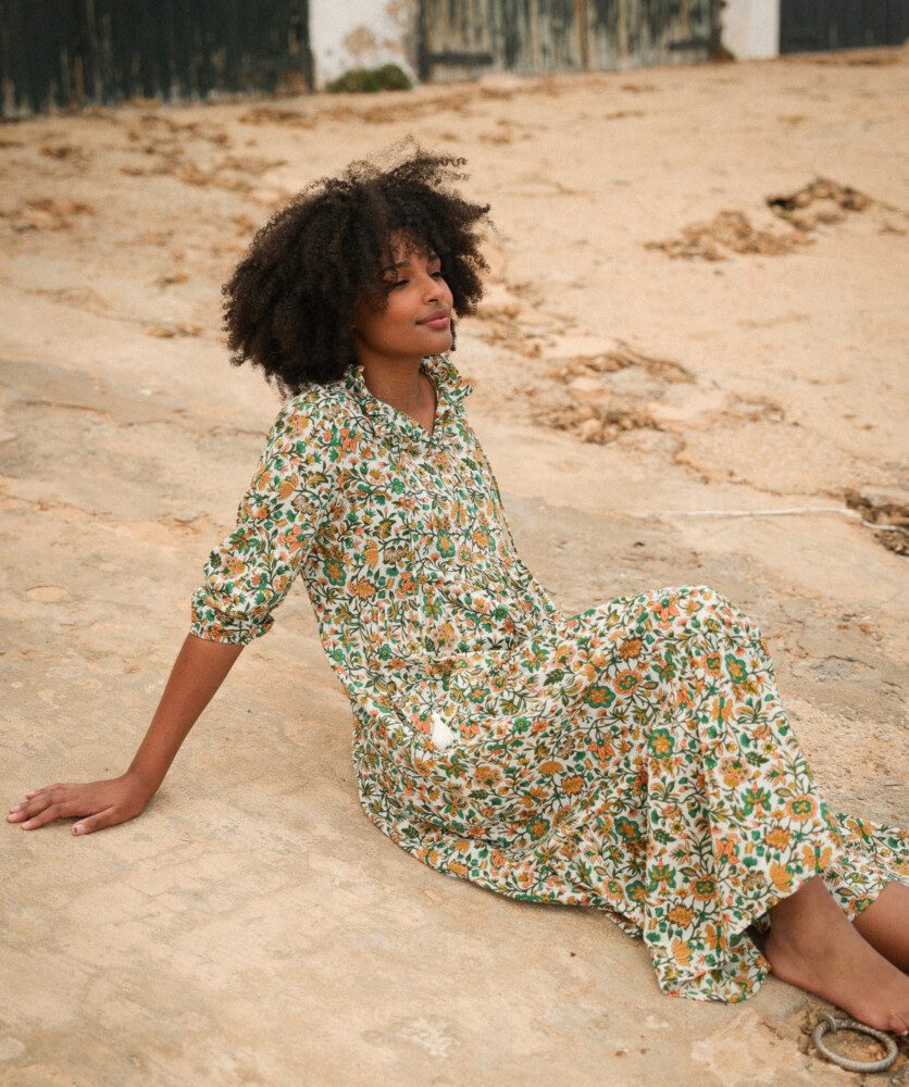 Robe Anaya – Imprimé Sesimbra green