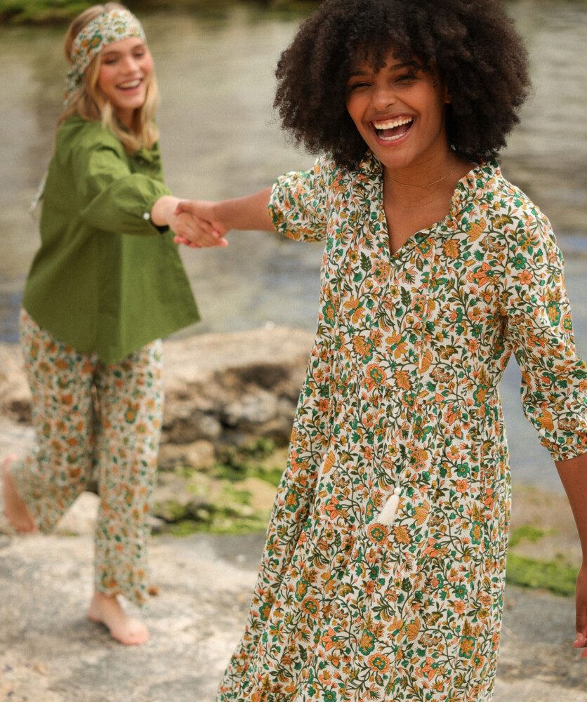 Robe Anaya – Imprimé Sesimbra green
