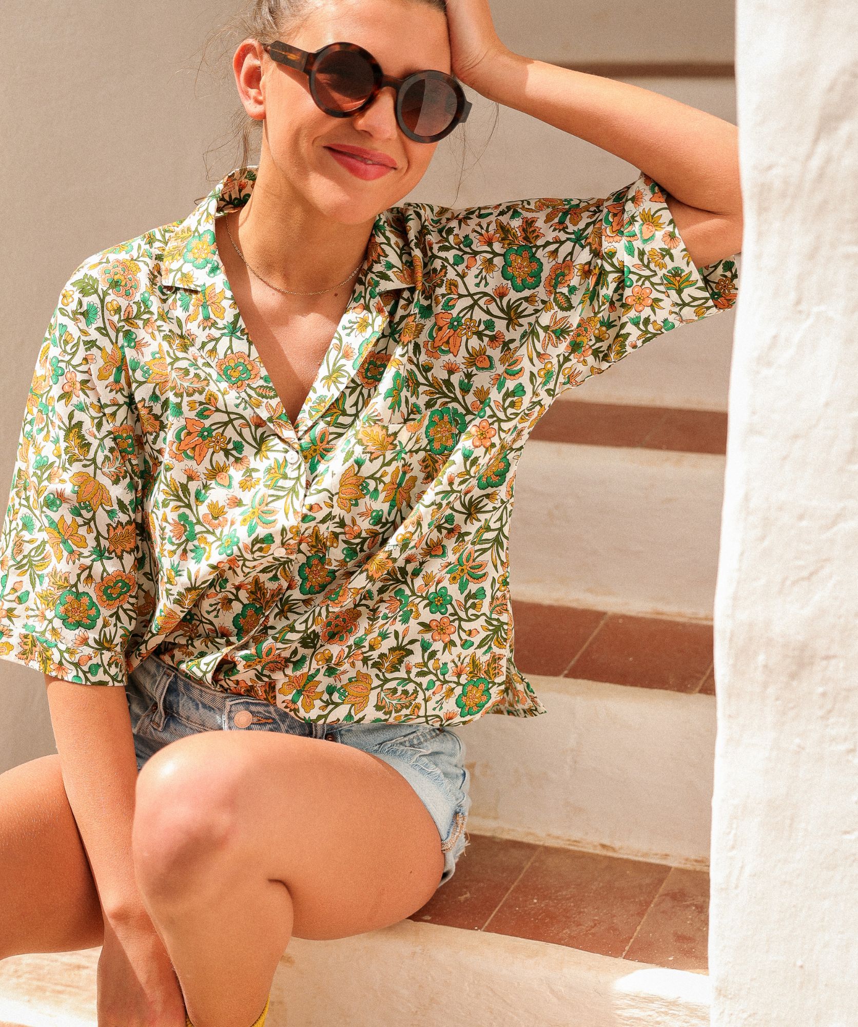 Chemise Teresina – Imprimé Sesimbra Green