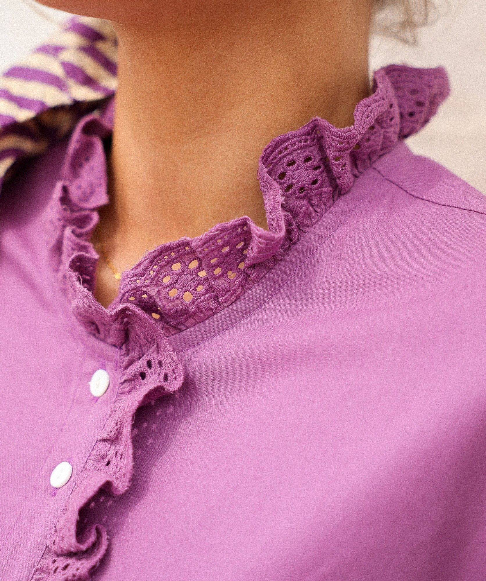 Chemise Fornels – popeline de coton Figue