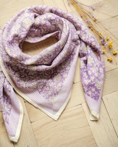 Foulard grand format – Anjali Lilas