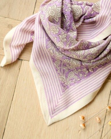 Foulard grand format – Anjali Lilas