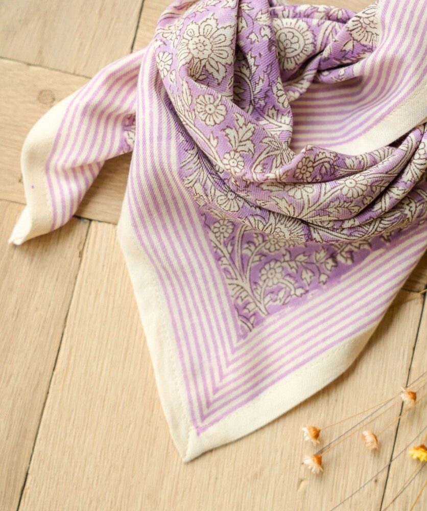 Foulard grand format – Anjali Lilas
