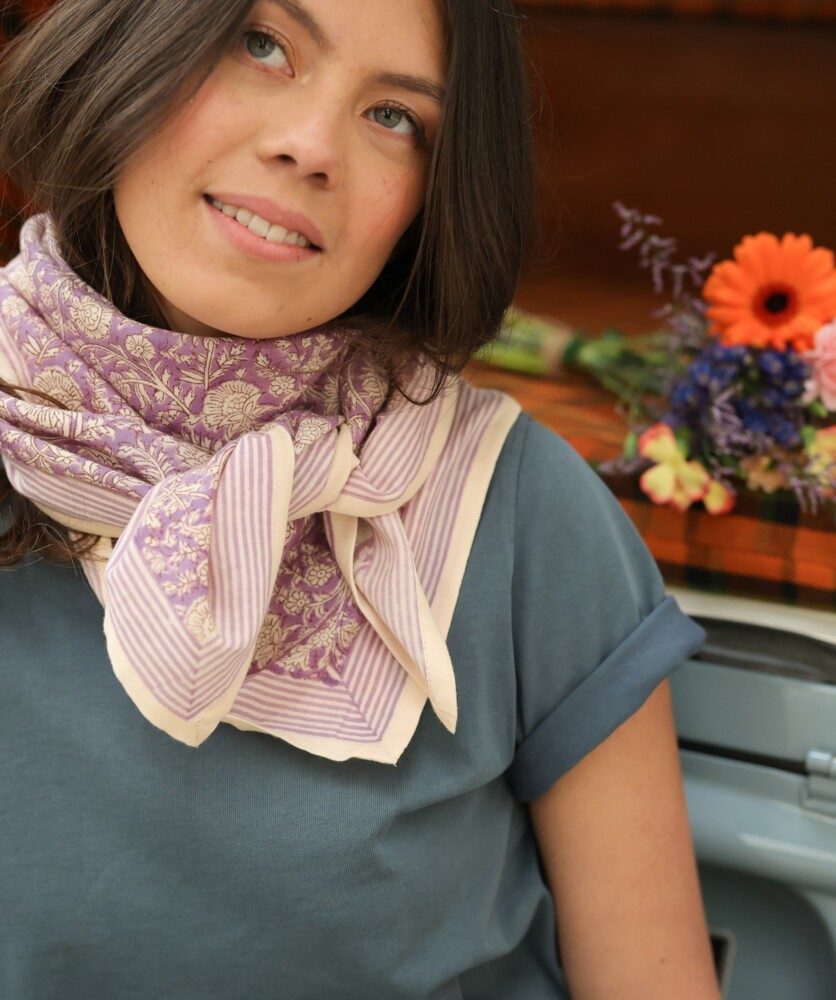 Foulard grand format – Anjali Lilas