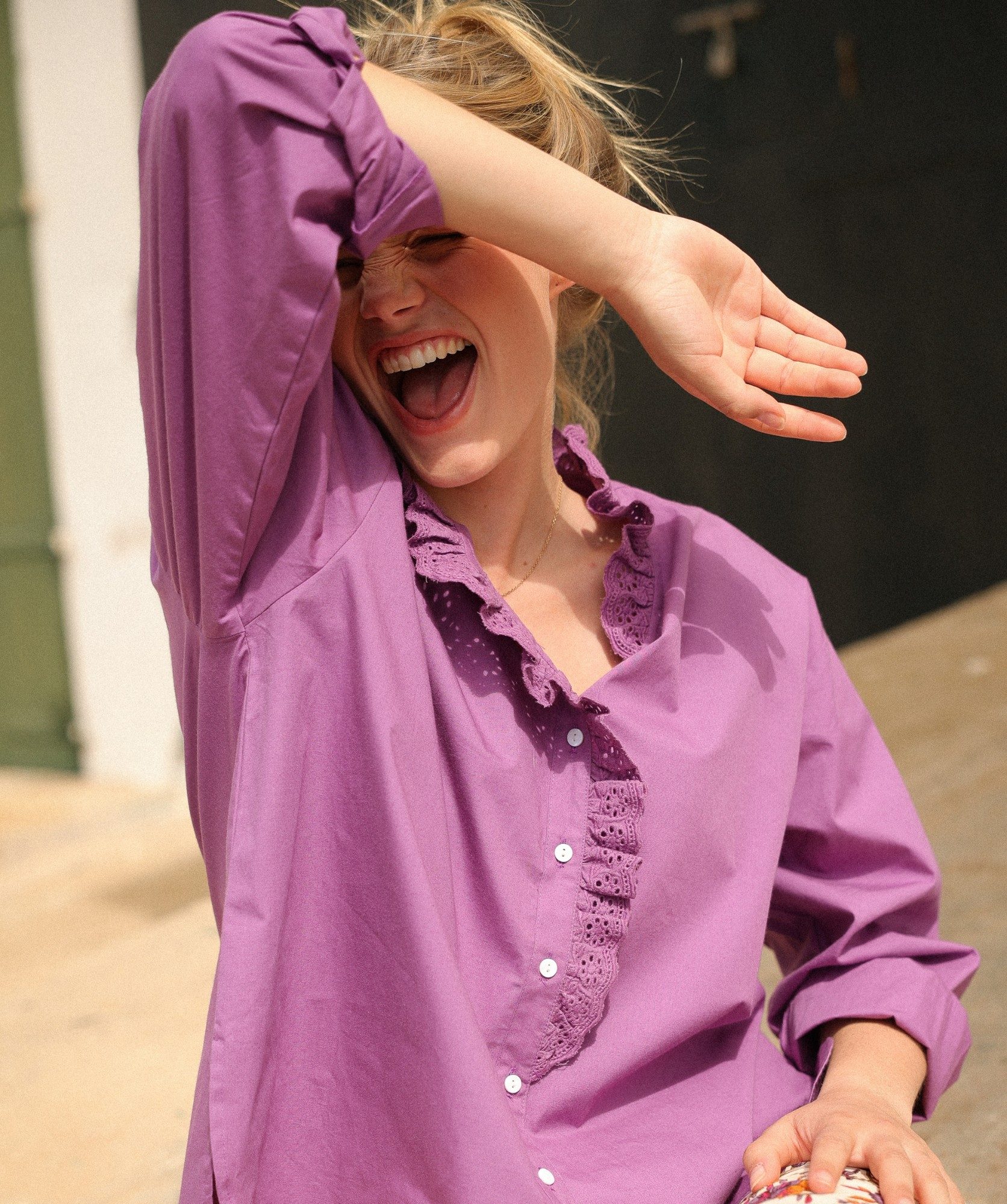 Chemise Fornels – popeline de coton Figue