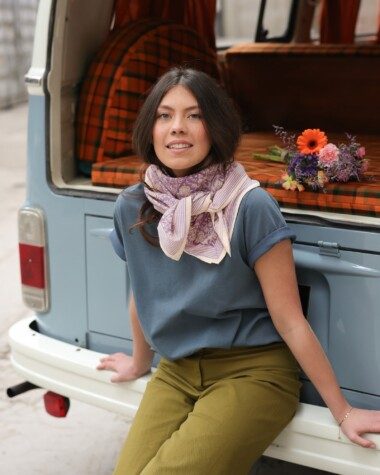 Foulard grand format – Anjali Lilas