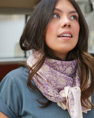 Foulard grand format – Anjali Lilas