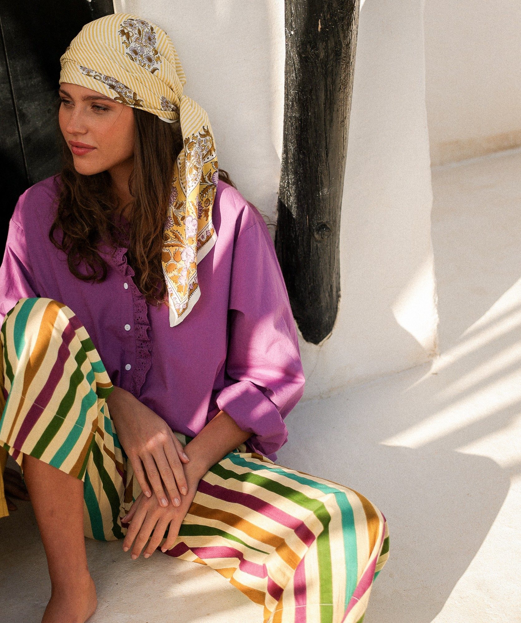 Chemise Fornels – popeline de coton Figue