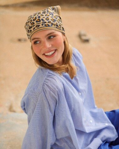 Foulard petit format – Léopard camel