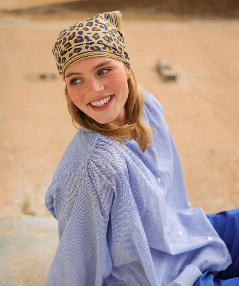 Foulard petit format – Léopard camel
