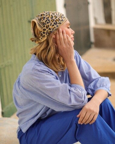 Foulard petit format – Léopard camel