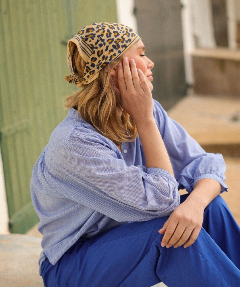 Foulard petit format – Léopard camel