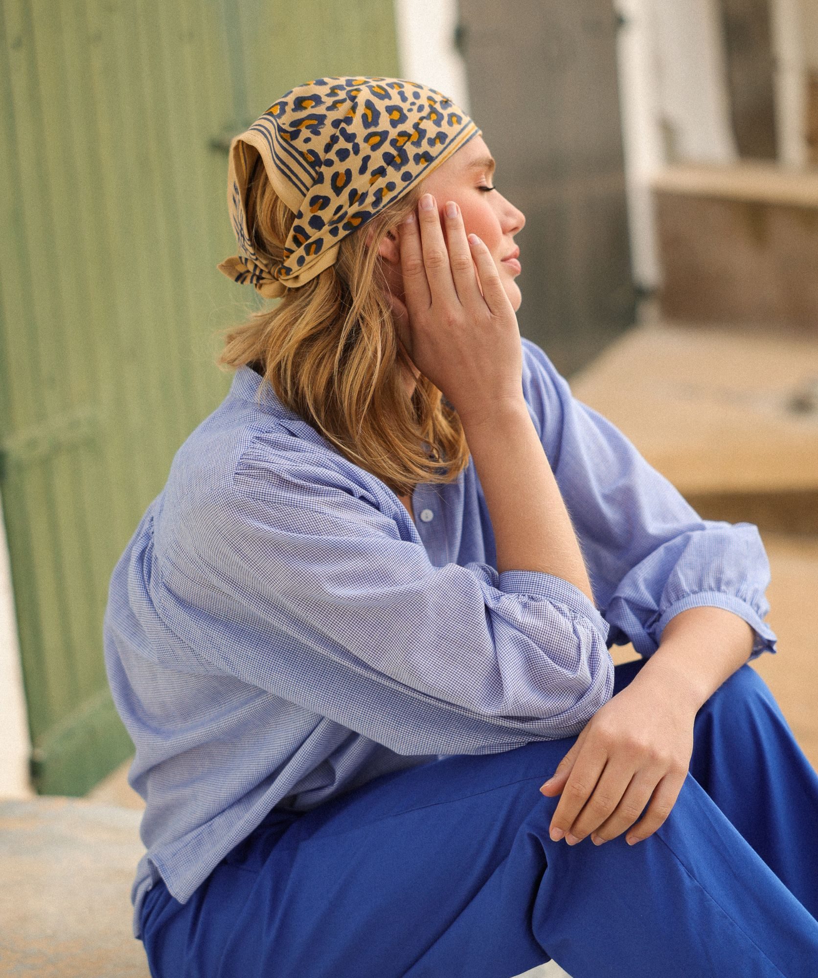 Foulard petit format – Léopard camel