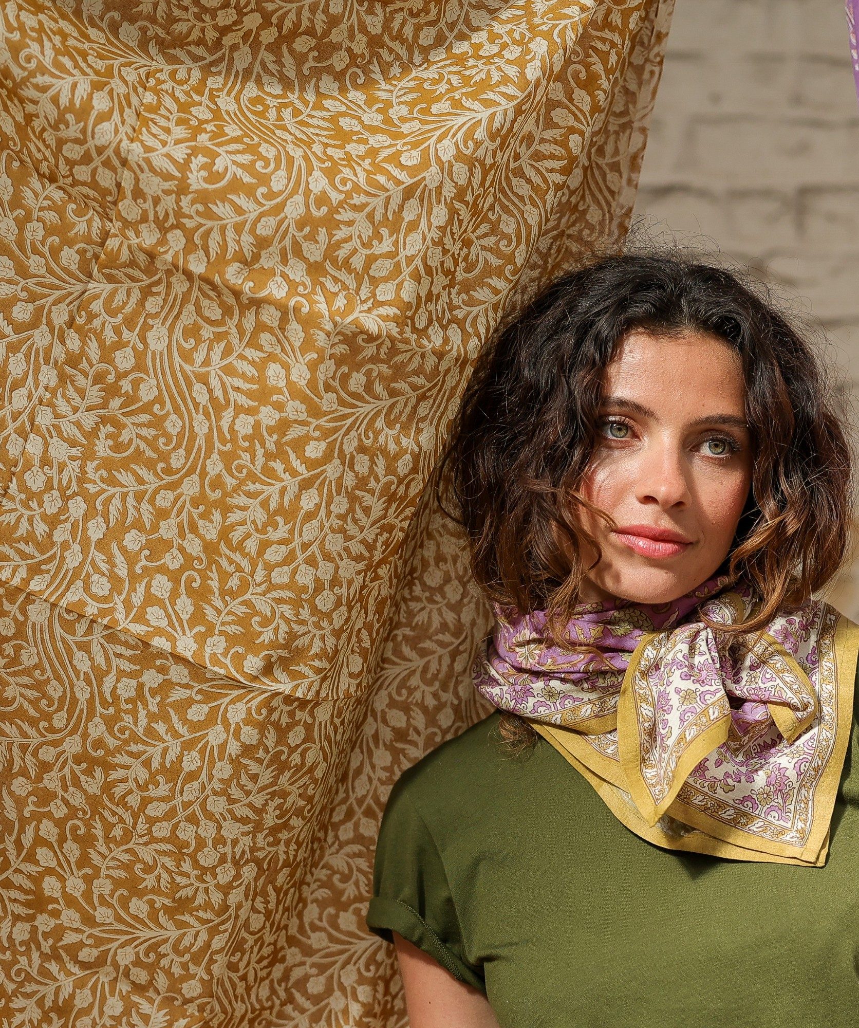 Paréo – Imprimé block print Ipanema Honey