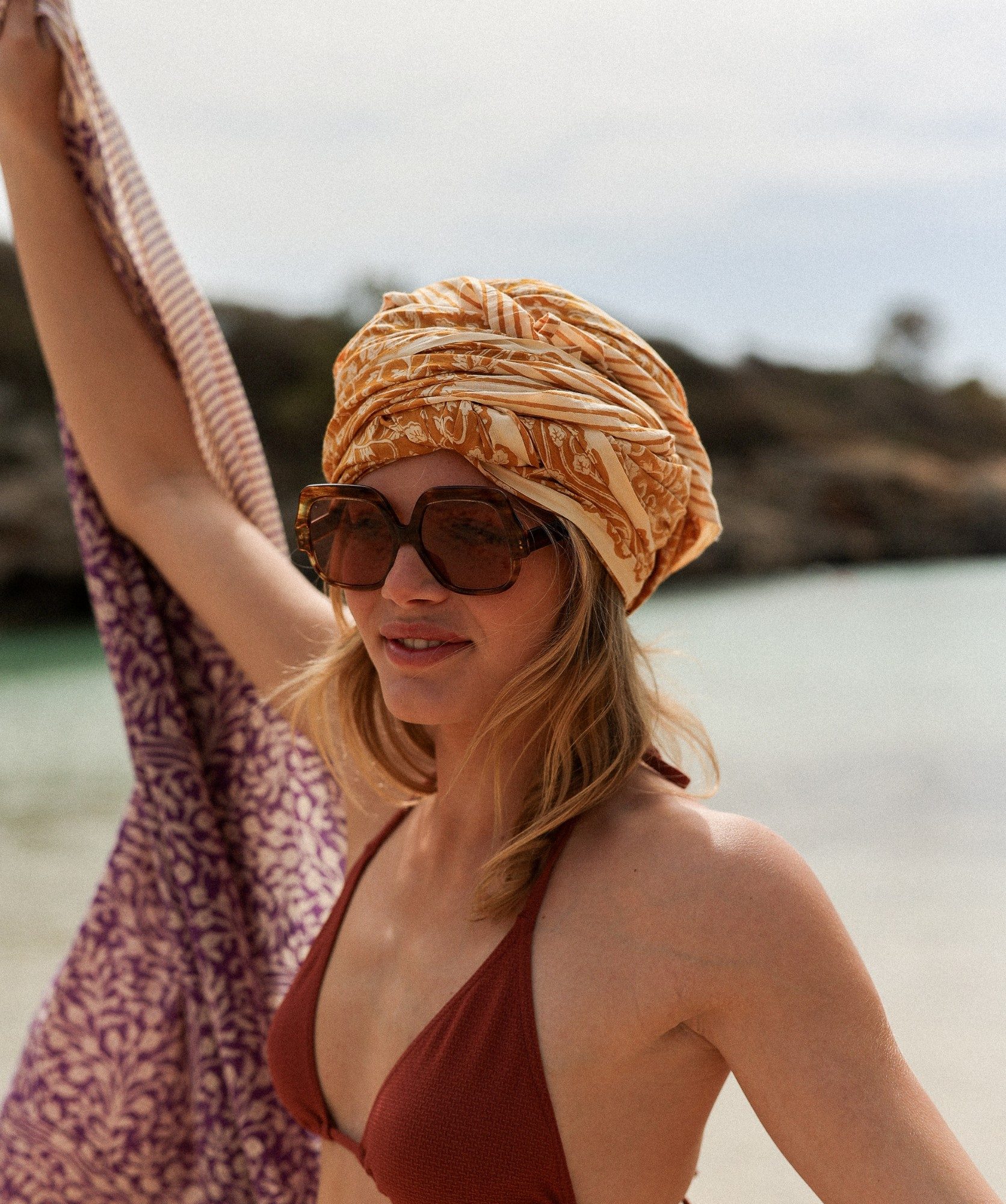 Paréo – Imprimé block print Ipanema Honey