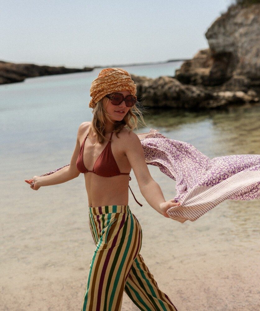 Paréo – Imprimé block print Ipanema purple