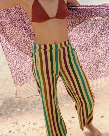 Paréo – Imprimé block print Ipanema purple