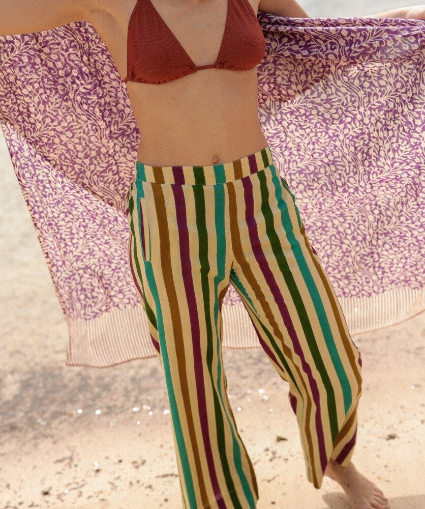 Paréo – Imprimé block print Ipanema purple