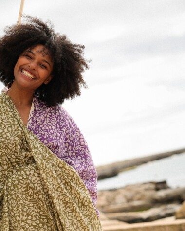 Paréo – Imprimé block print Ipanema purple