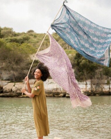 Paréo – Imprimé block print Ipanema purple