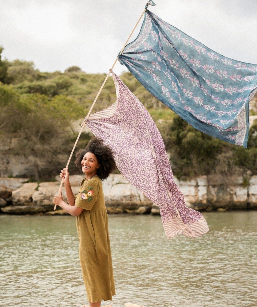 Paréo – Imprimé block print Ipanema purple