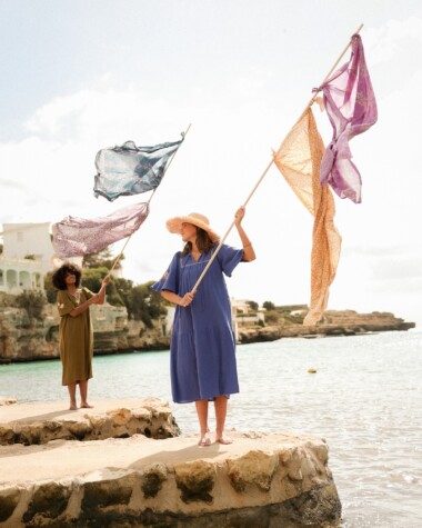 Paréo – Imprimé block print Ipanema purple