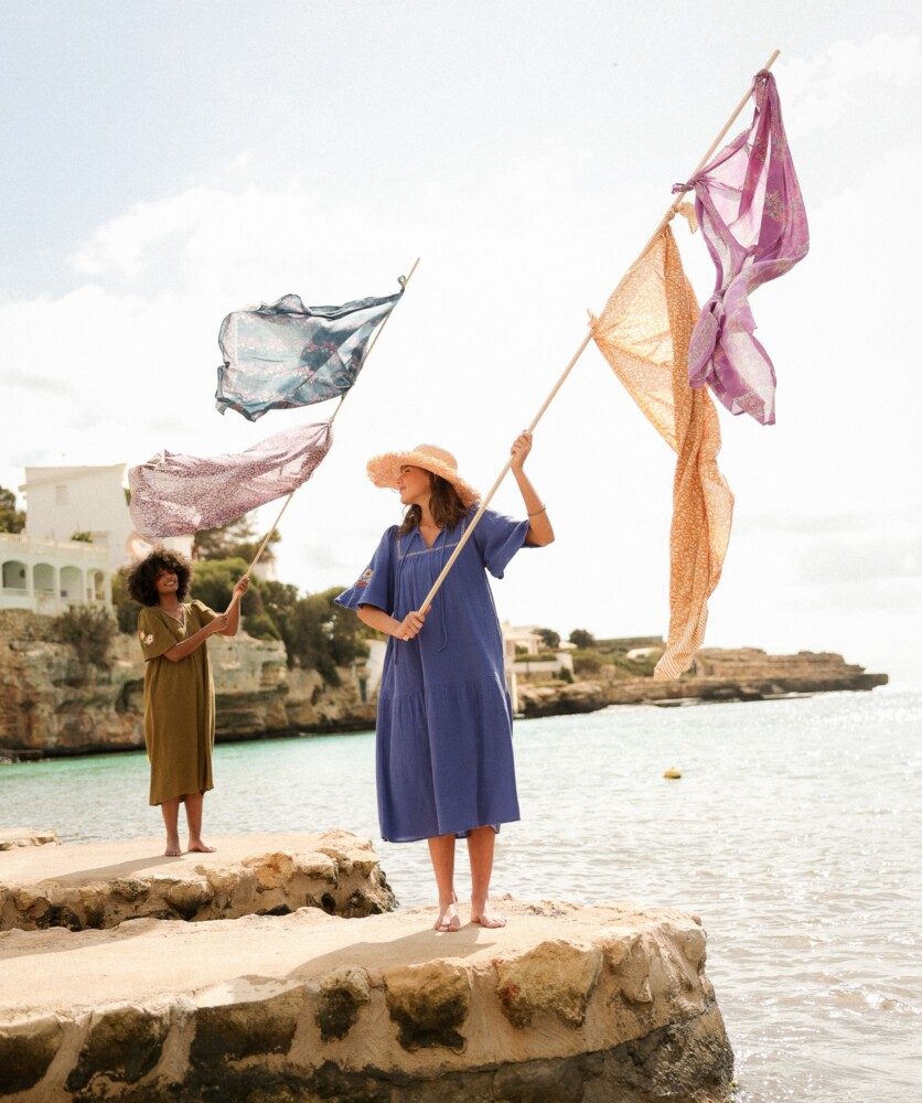 Paréo – Imprimé block print Ipanema purple