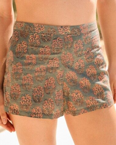 Short Yazia – Imprimé Block-print Karaikal