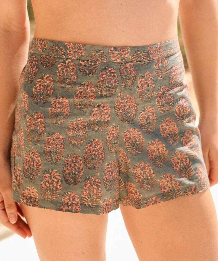 Short Yazia – Imprimé Block-print Karaikal