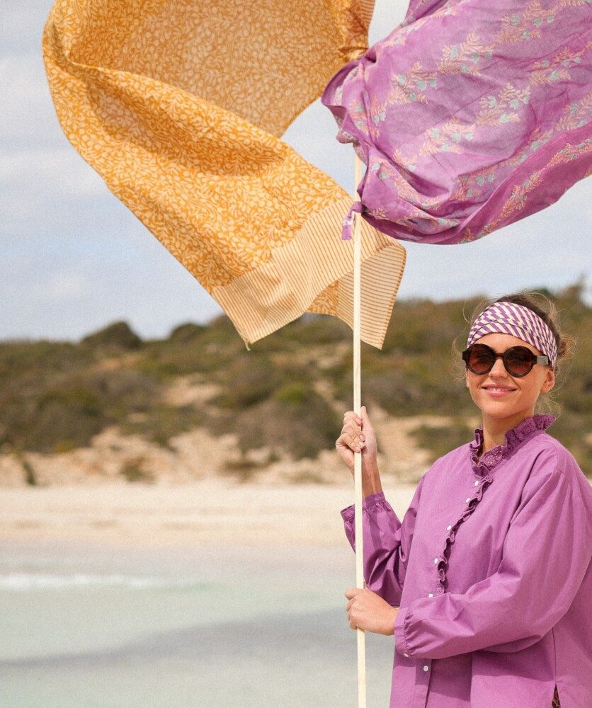 Paréo – Imprimé block print Ipanema Honey