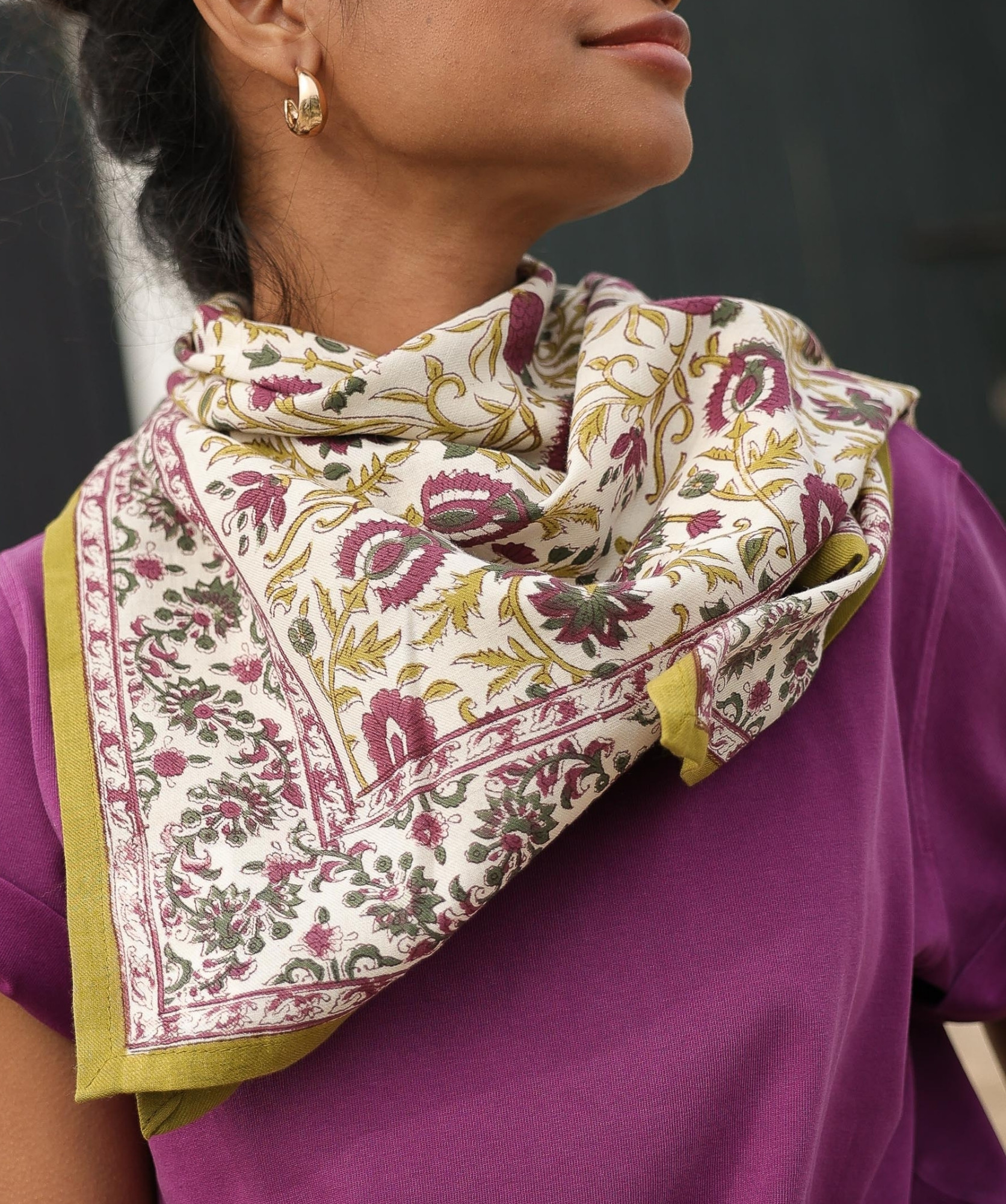 Foulard grand format – Mina amethyste