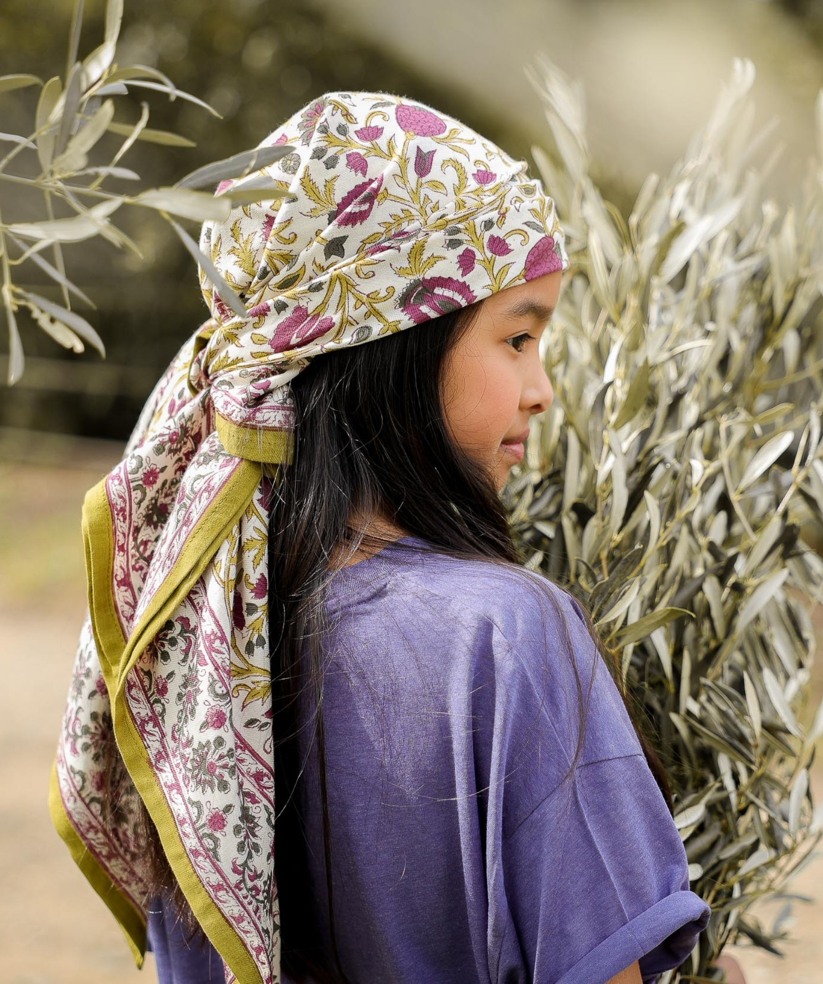 Foulard grand format – Mina amethyste