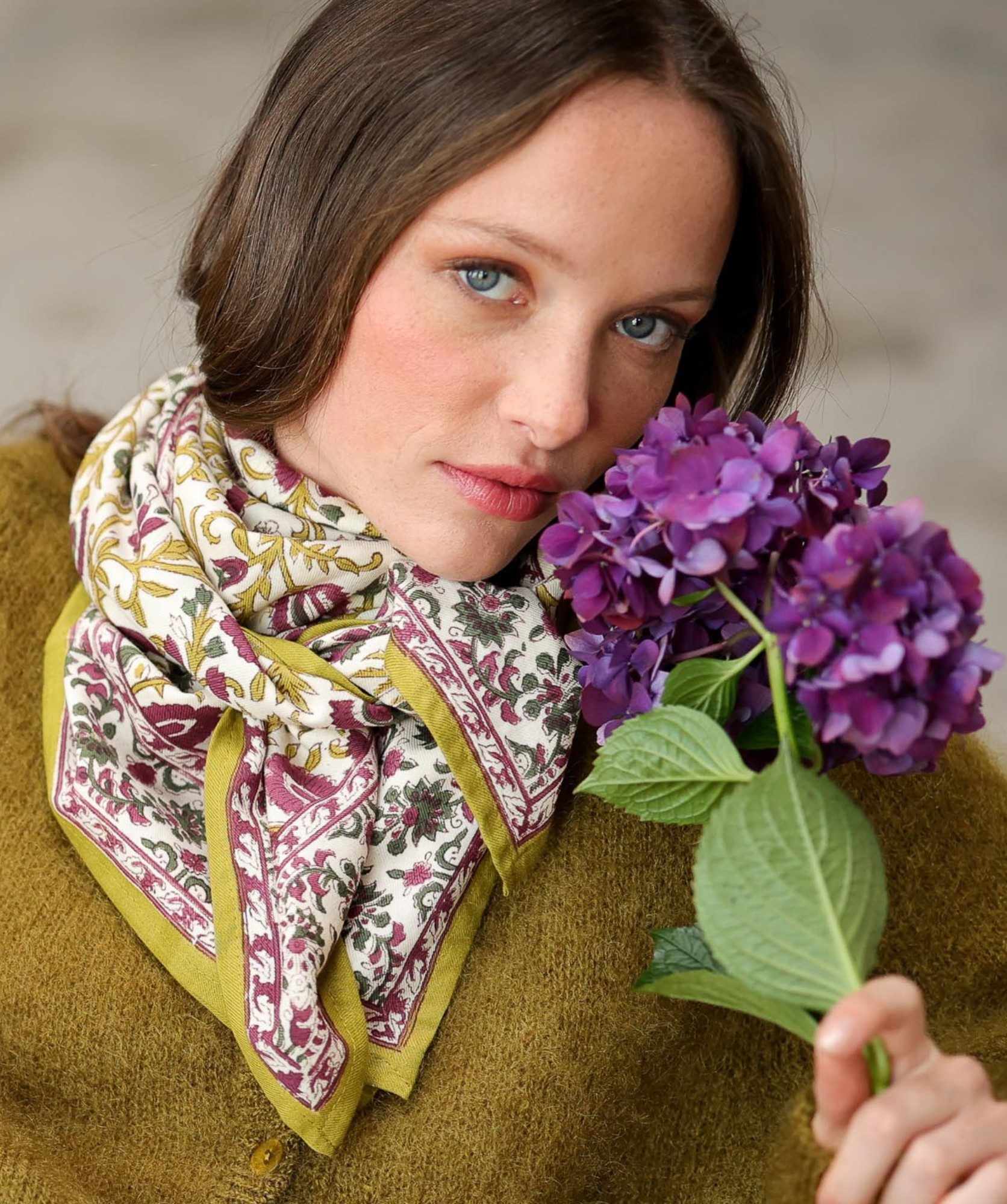 Foulard grand format – Mina amethyste