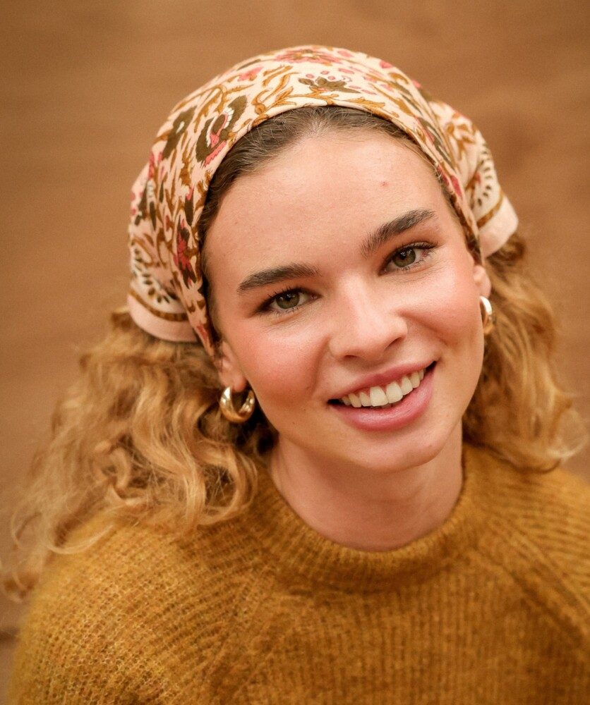 Foulard petit format – Mina Rose Poudre