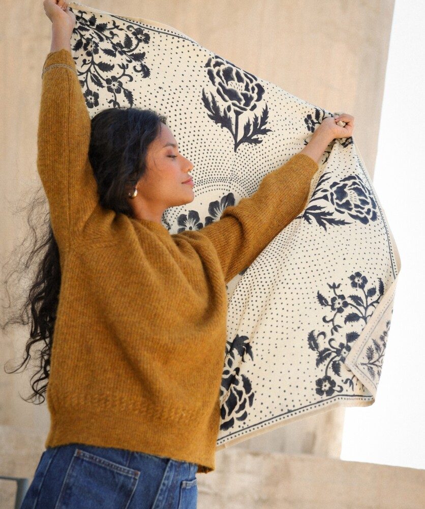 Foulard grand format – Hindi Bandana écru
