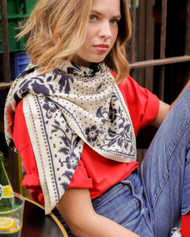 Foulard grand format – Hindi Bandana écru