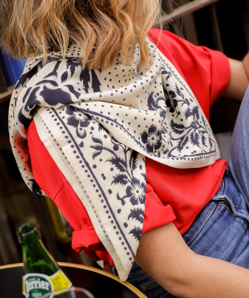 Foulard grand format – Hindi Bandana écru