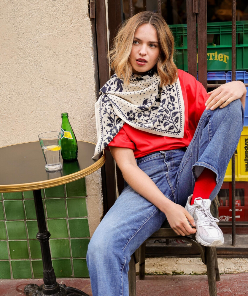 Foulard grand format – Hindi Bandana écru