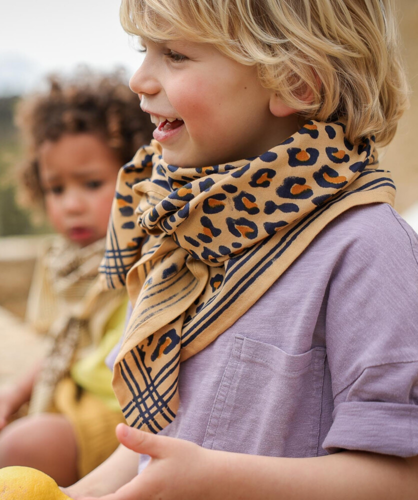 Foulard grand format – Léopard camel