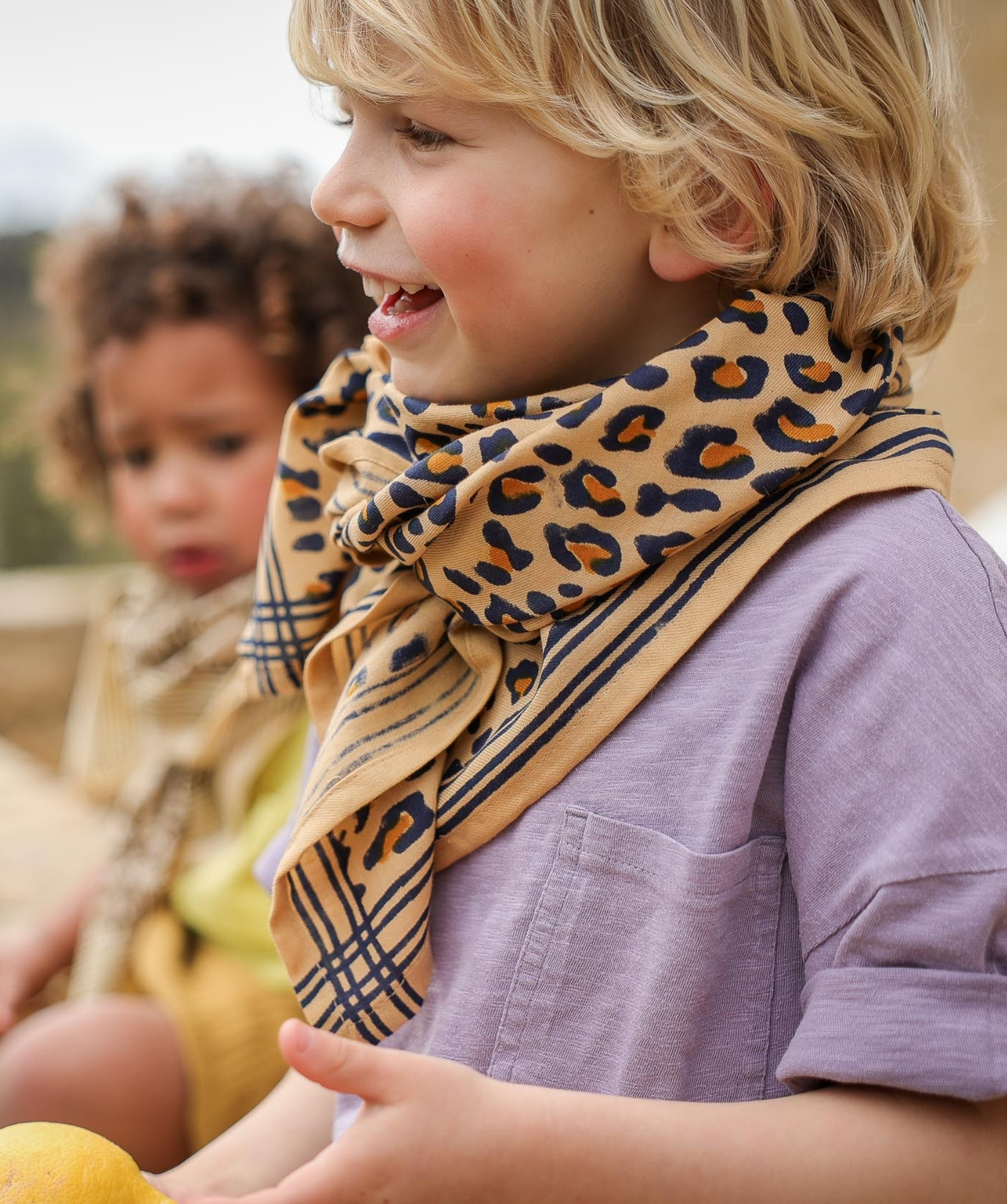 Foulard grand format – Léopard camel