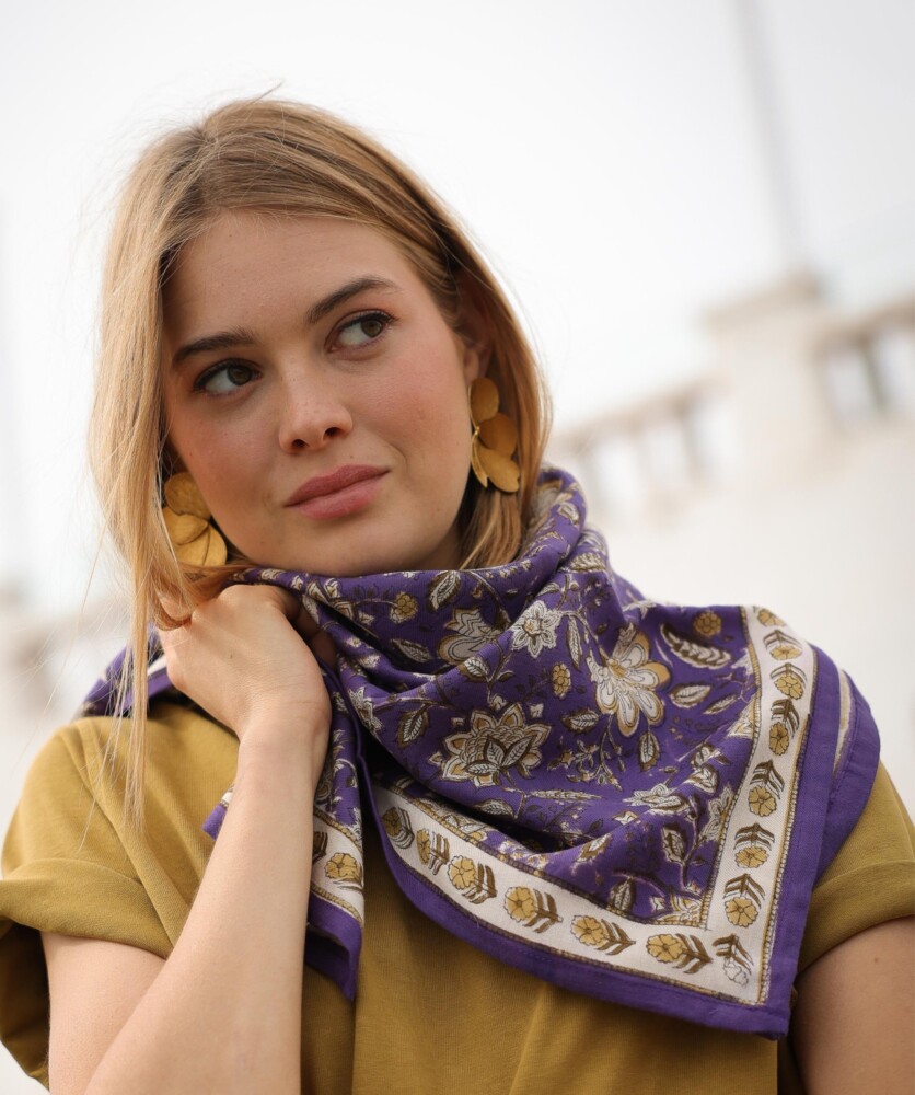Foulard grand format – Manon Purple