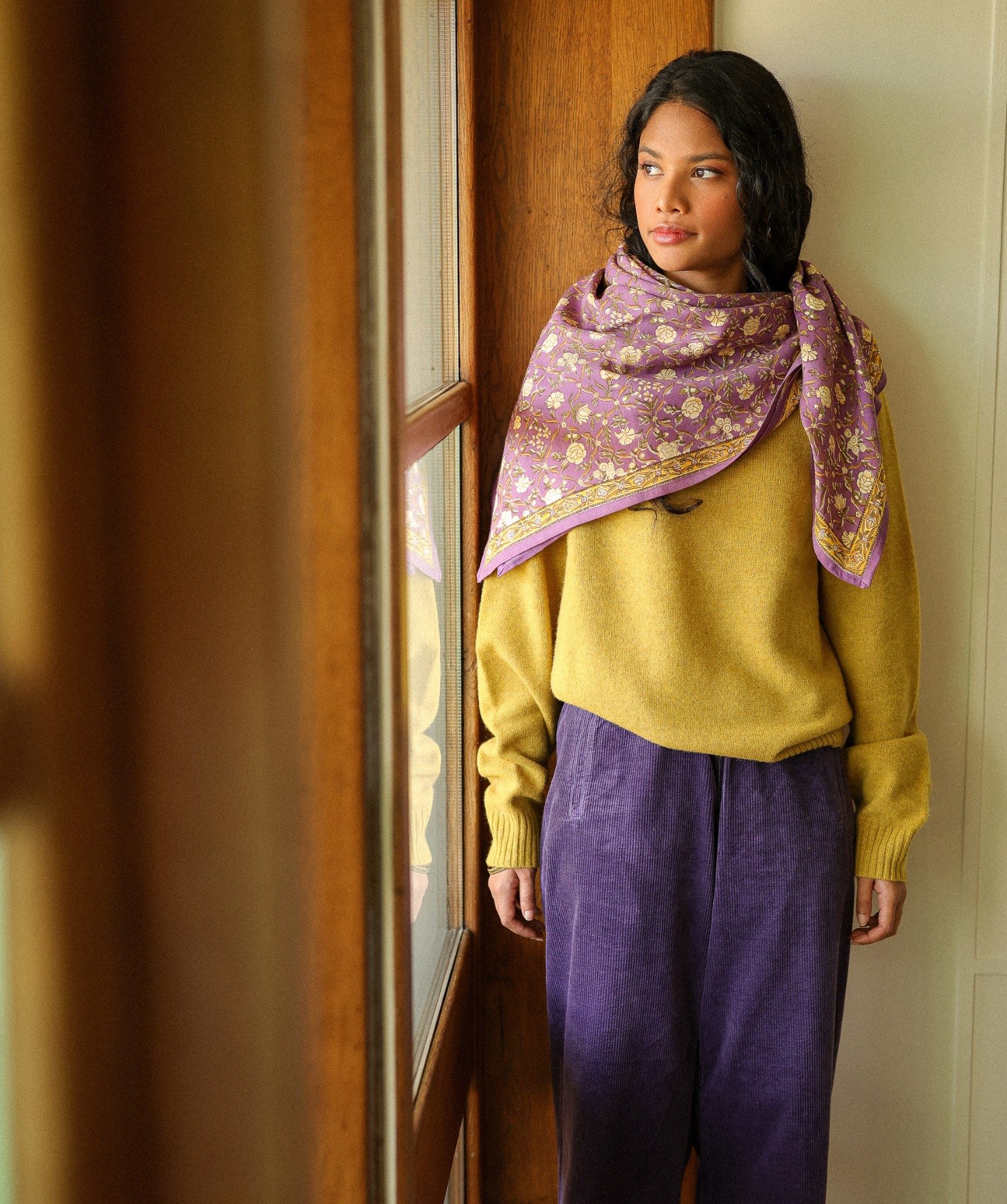 Foulard grand format – Albertine Purple