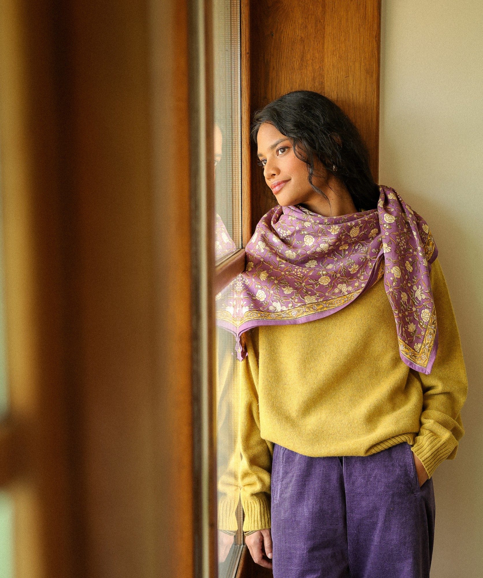Foulard grand format – Albertine Purple