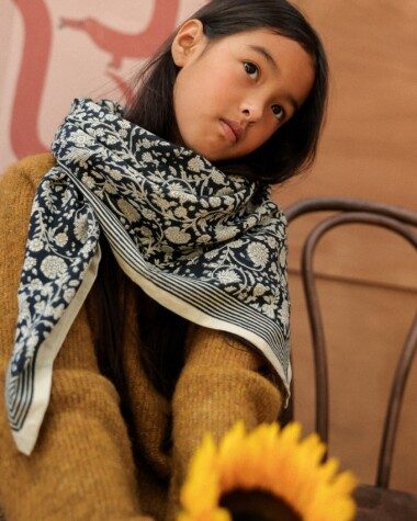Foulard grand format – Anjali Encre